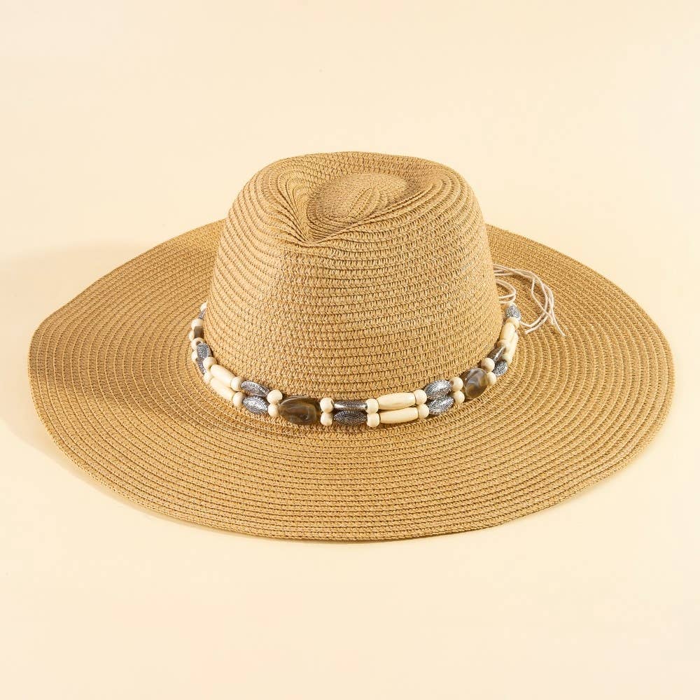 Soul Of Sita Assorted Beads Summer Straw Hat: Ka