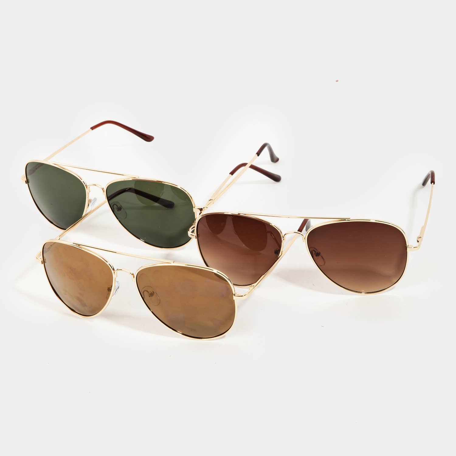 Double Bridge Aviator Sunglasses: ASSORTED