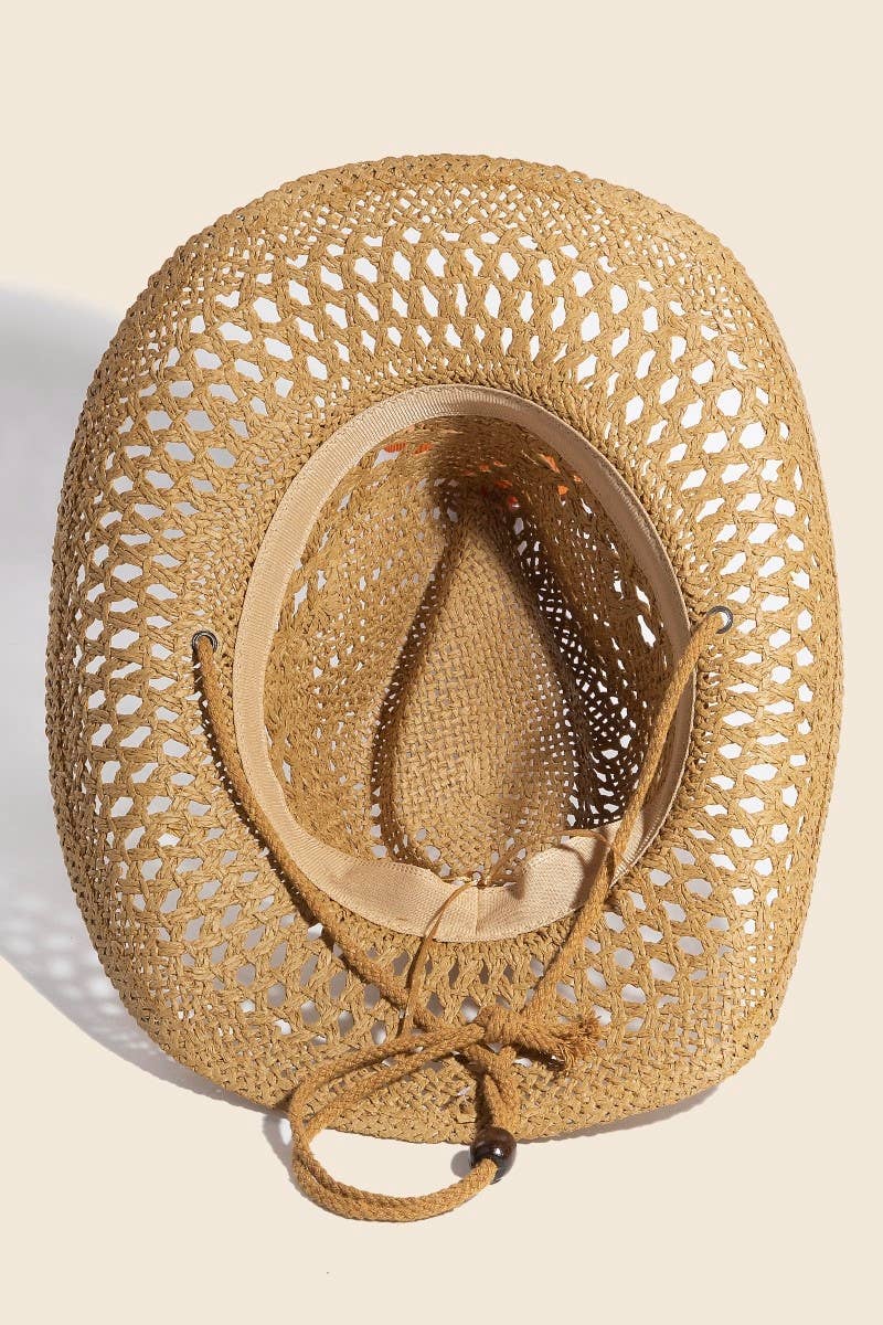 Double Strap Western Straw Hat: KA