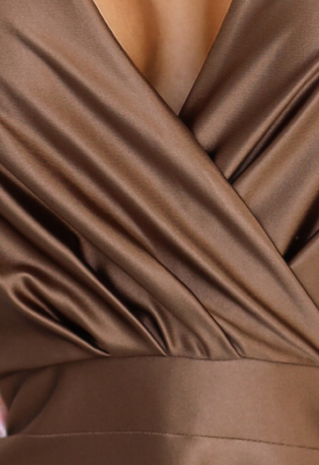 Close-up of brown fabric with folds