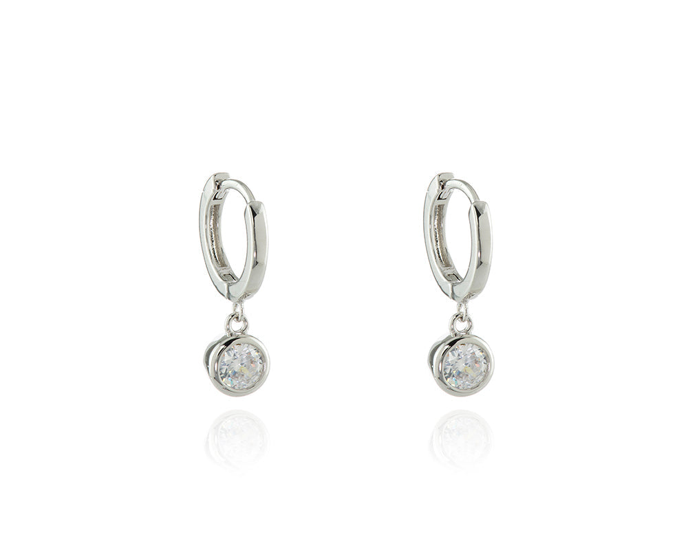 Cachet London Renate Silver Huggie Earrings Hoop