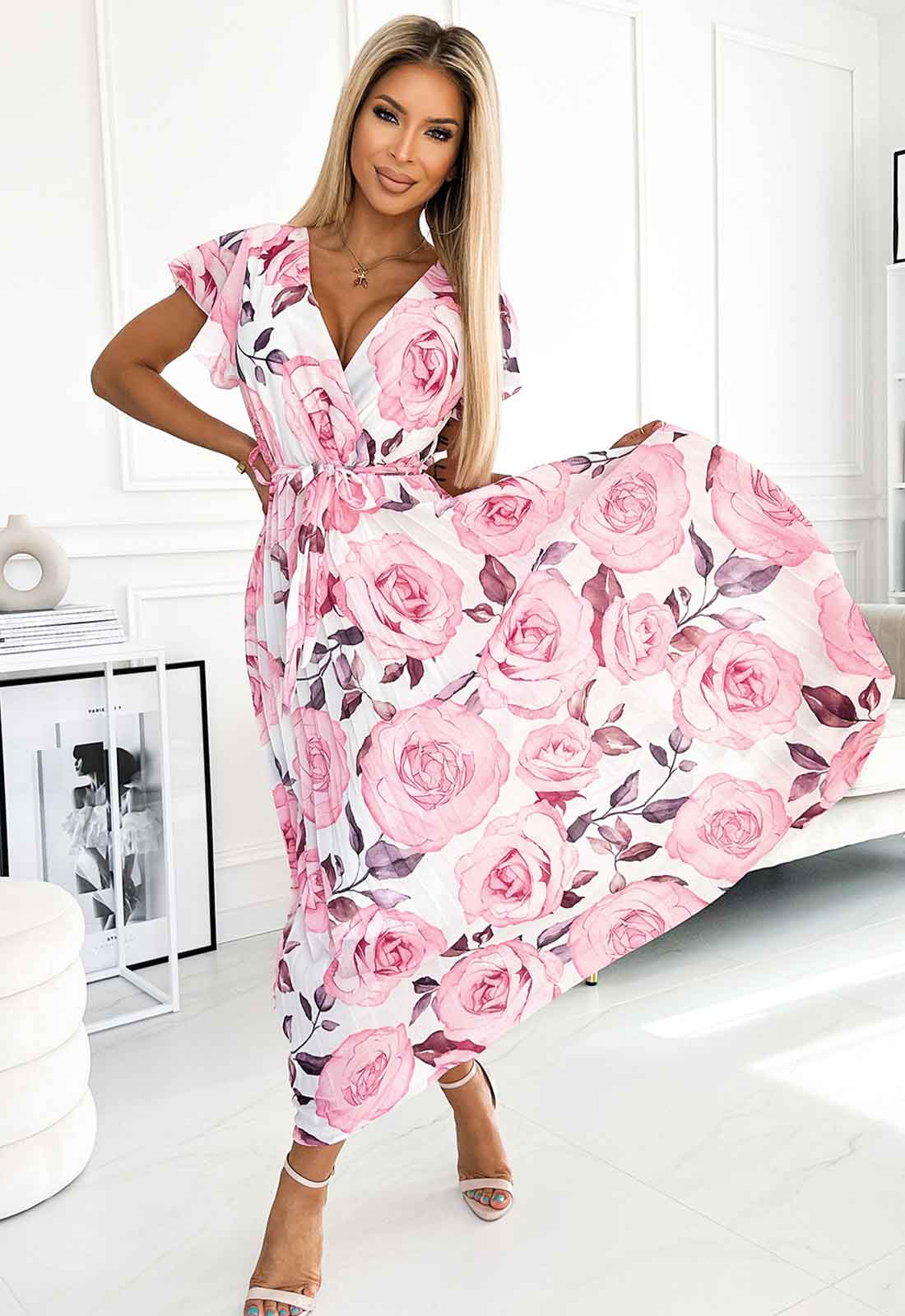 LBD Exclusive Pink Roses Lisa Dress - what to wear to a wedding? Blog