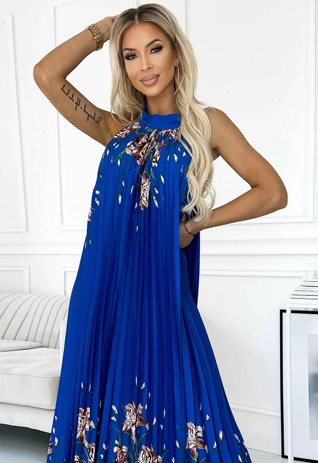 LBD Exclusive Blue Ester Maxi Dress