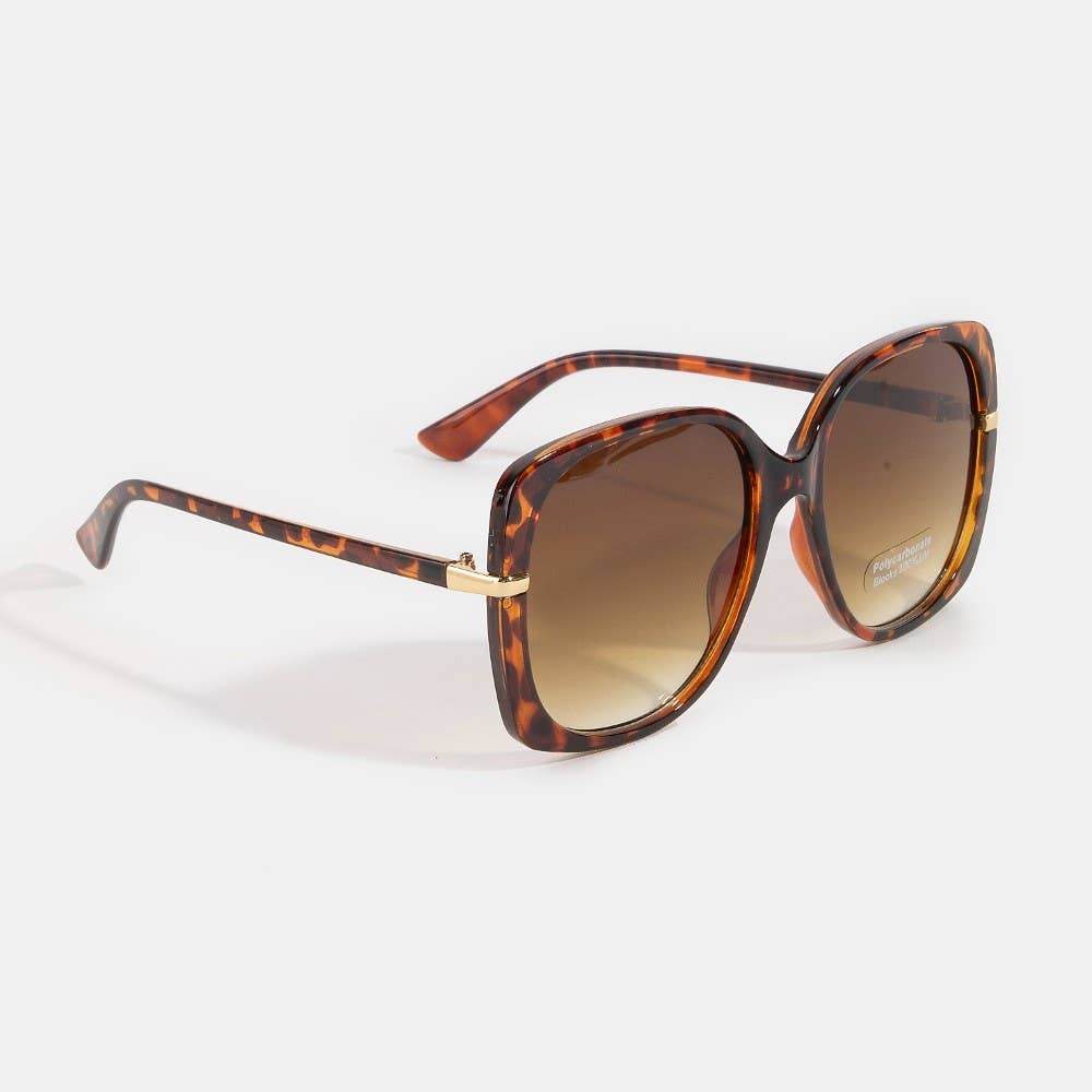 Soul Of Sita Oversized Square Gold Temple Accent Sunglasses: Assorted