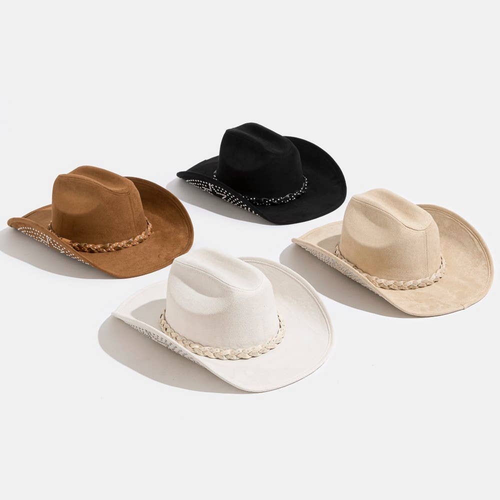 Soul Of Sita Western Studded Star Brim Cowboy Hat: Ka