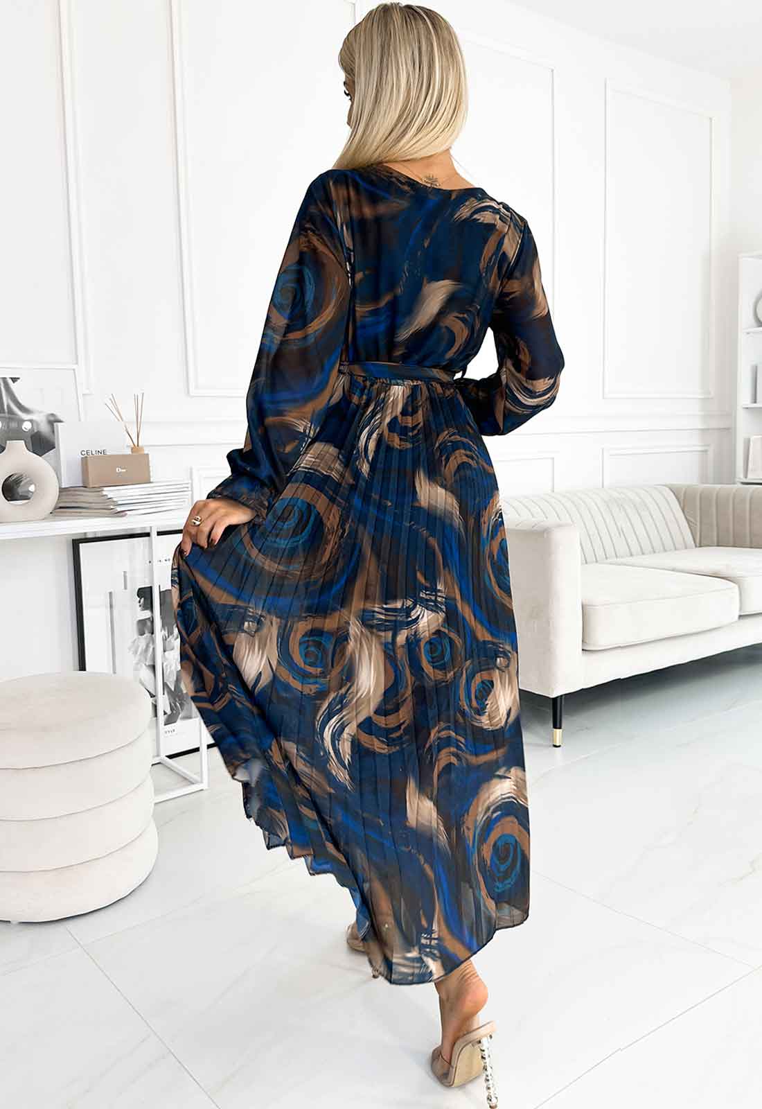 LBD Exclusive Blue Holly Print Dress
