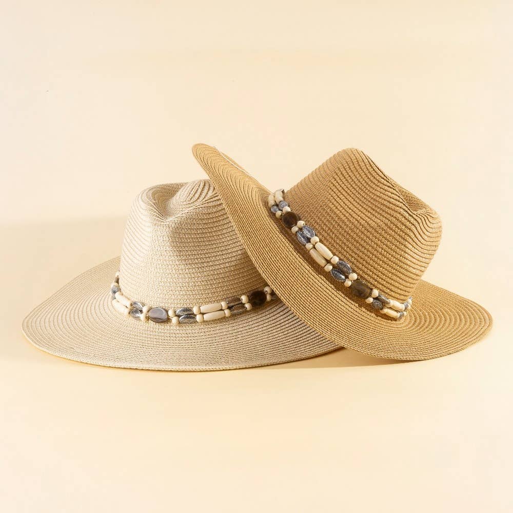 Soul Of Sita Assorted Beads Summer Straw Hat: Ka