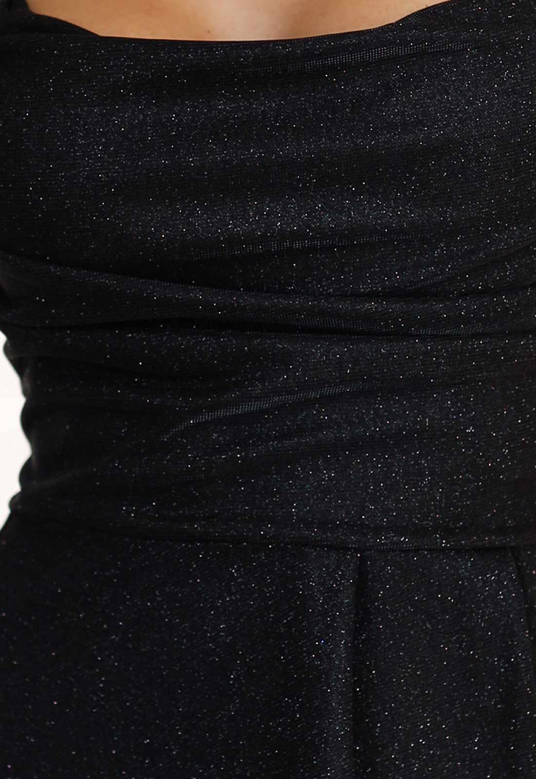Close-up of a black textured fabric garment