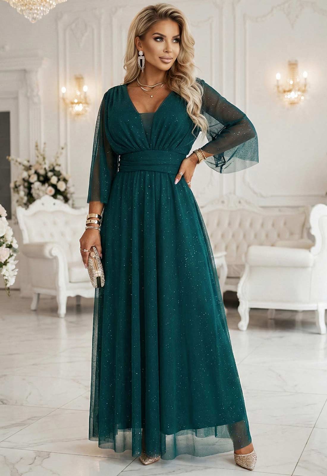 LBD Exclusive Green Caitlin Plus Size Dress