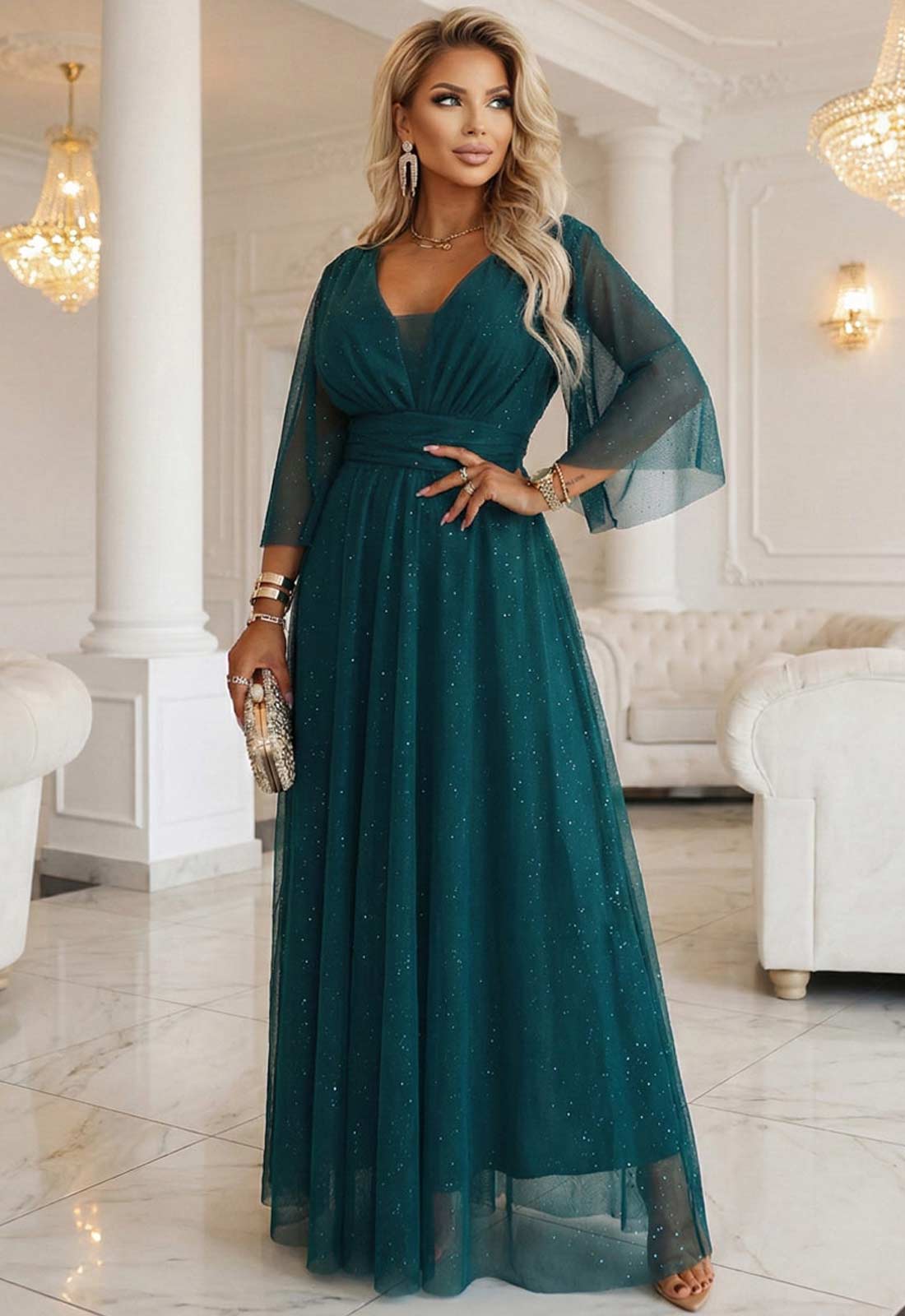 LBD Exclusive Green Caitlin Plus Size Dress