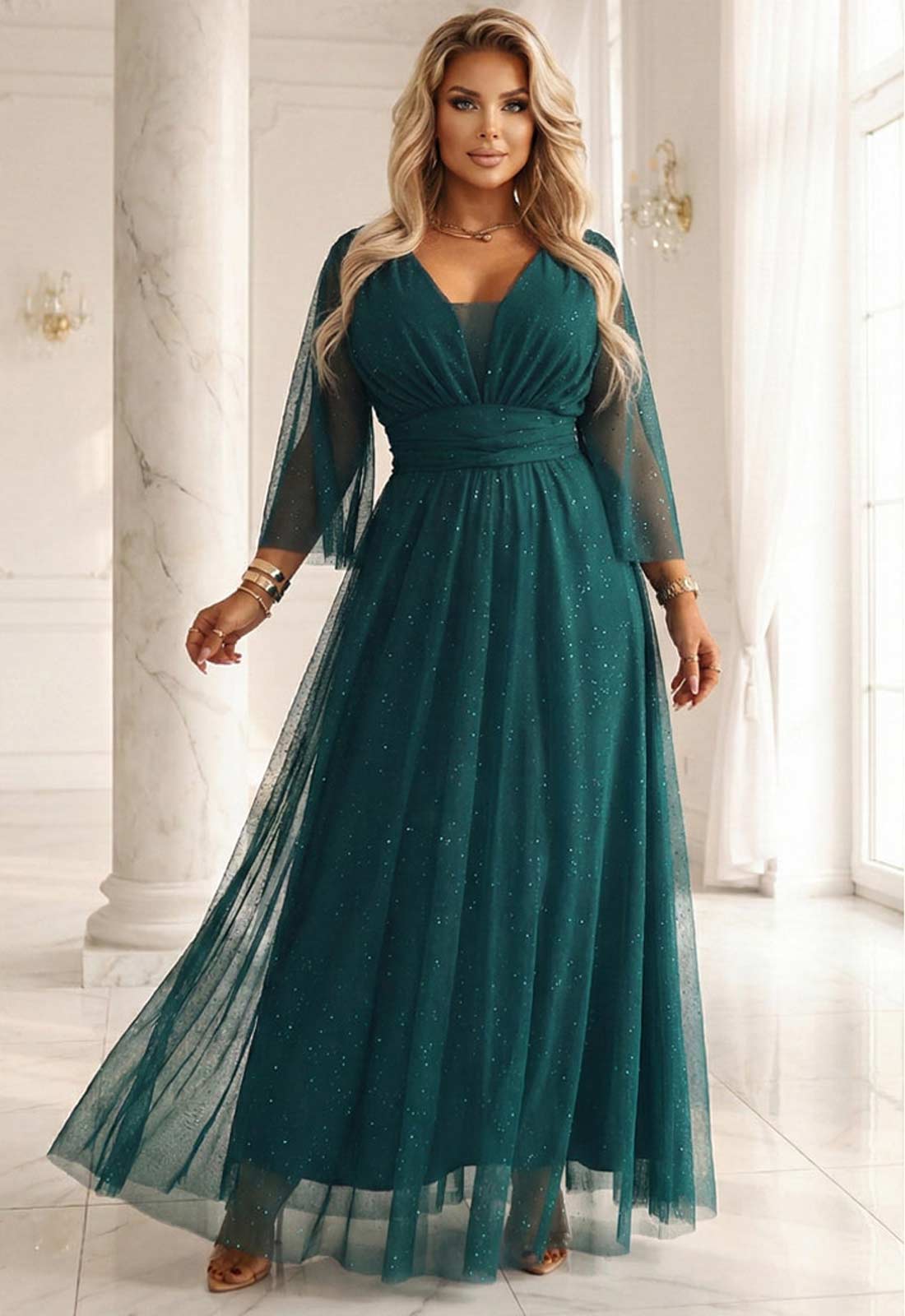 LBD Exclusive Green Caitlin Plus Size Dress