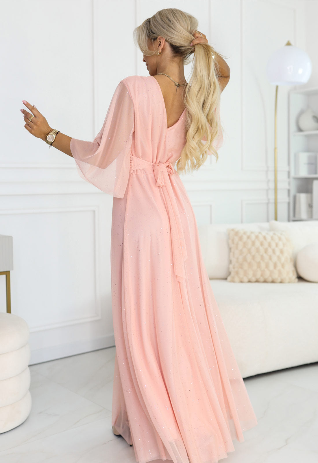 LBD Exclusive Peach Caitlin Plus Size Dress