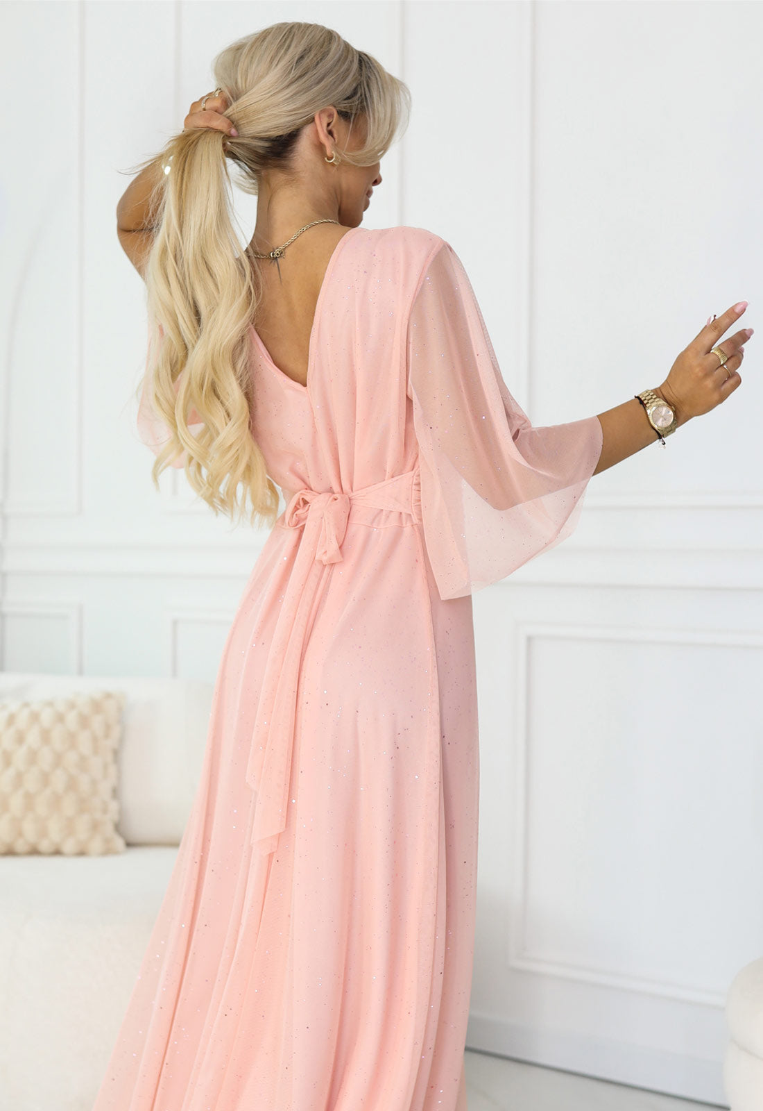 LBD Exclusive Peach Caitlin Plus Size Dress