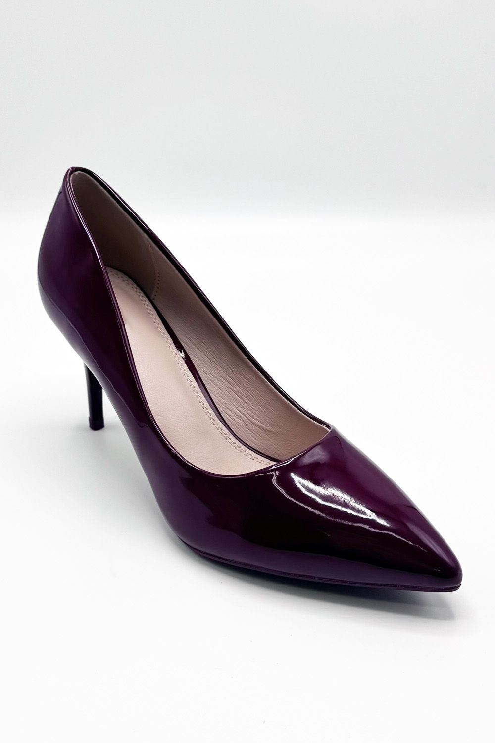 Miss Diva Wine Ingrid Pointed Toe Court Heels