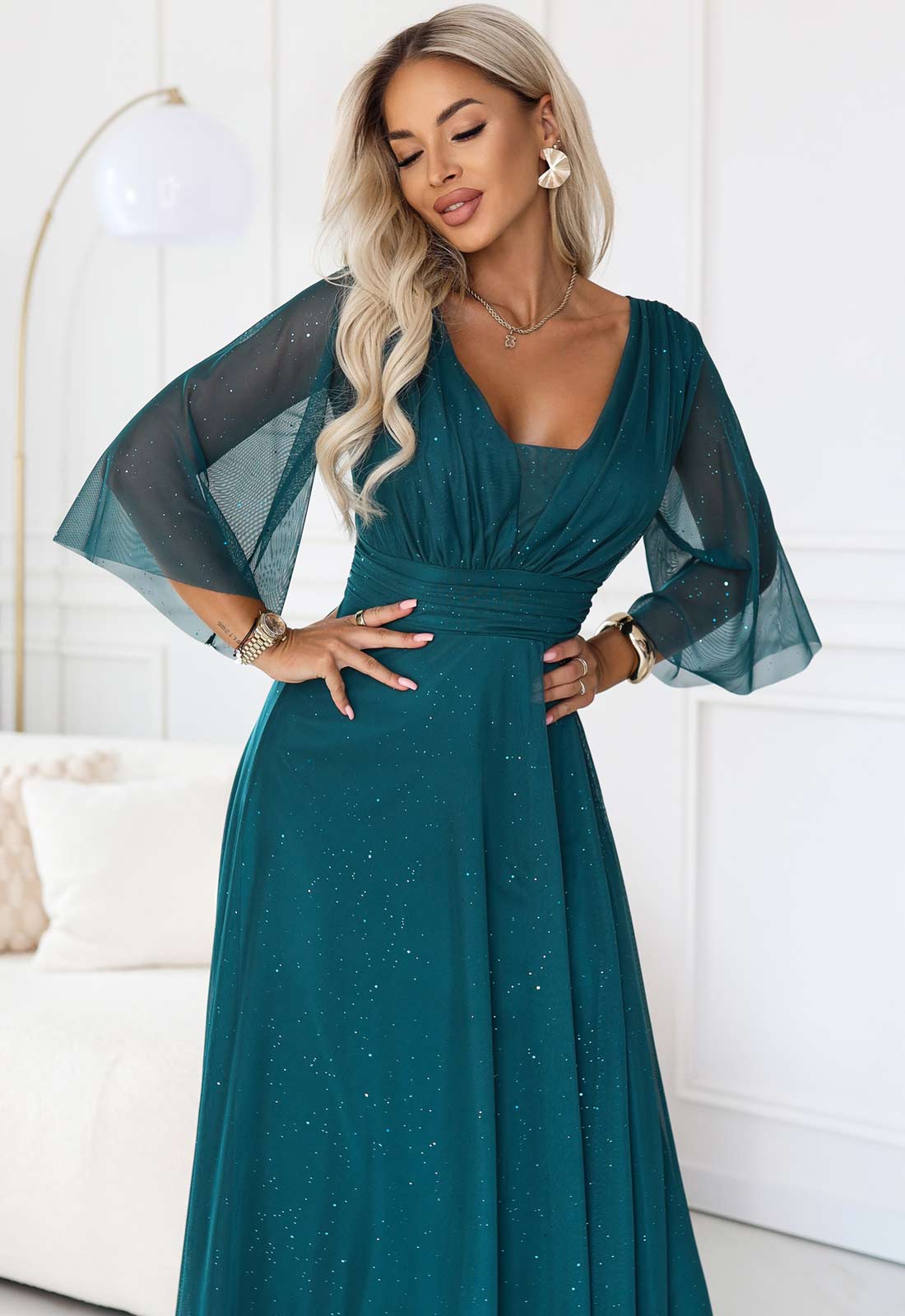 LBD Exclusive Green Solenne Maxi Dress