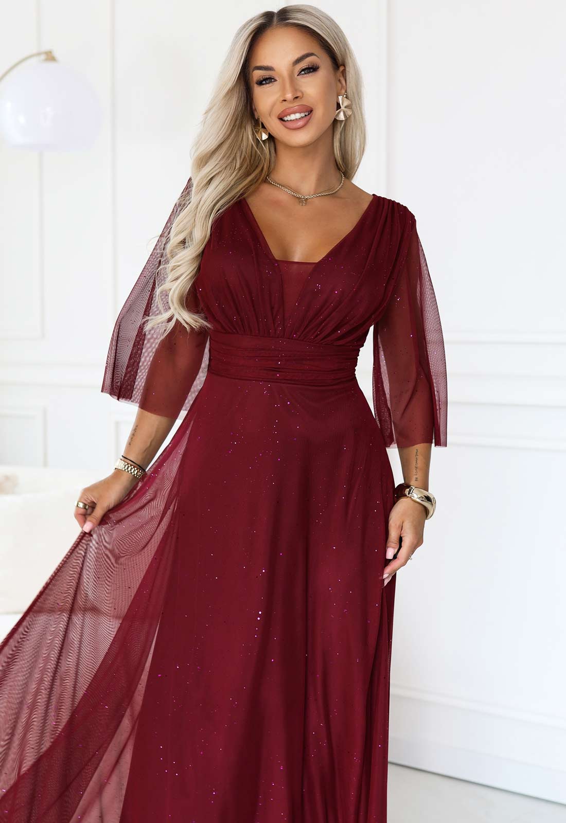 LBD Exclusive Burgundy Solenne Maxi Dress