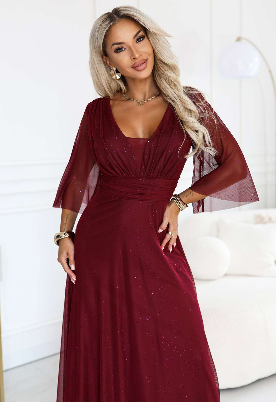 LBD Exclusive Burgundy Solenne Maxi Dress