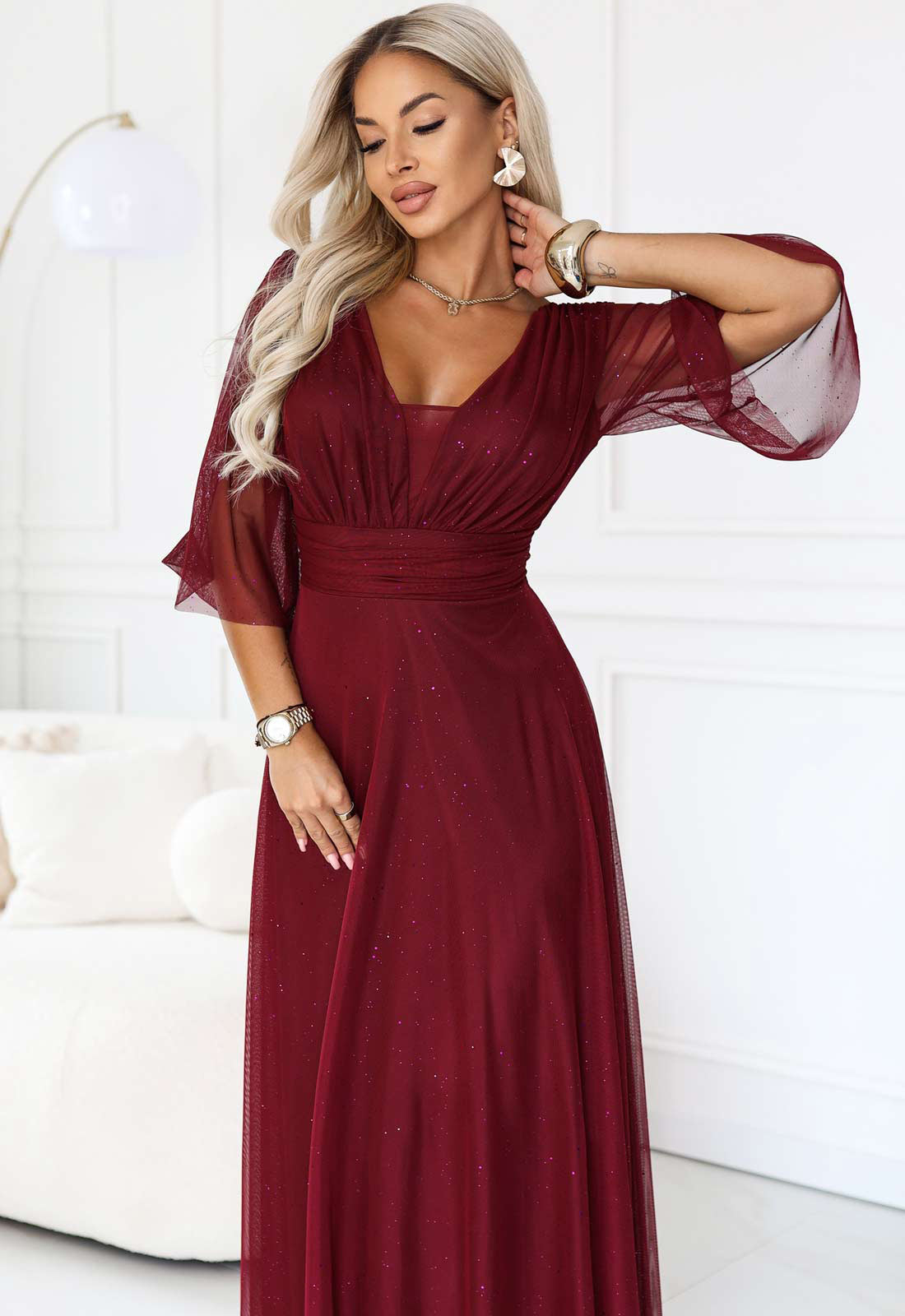LBD Exclusive Burgundy Solenne Maxi Dress