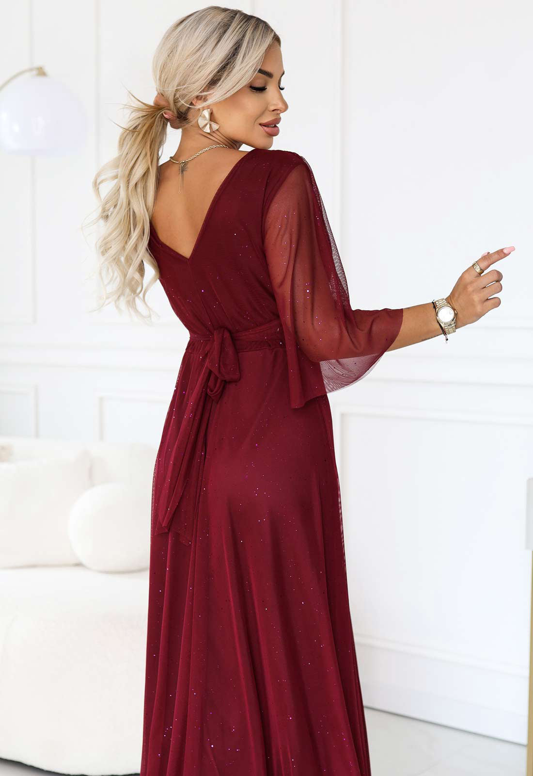 LBD Exclusive Burgundy Solenne Maxi Dress
