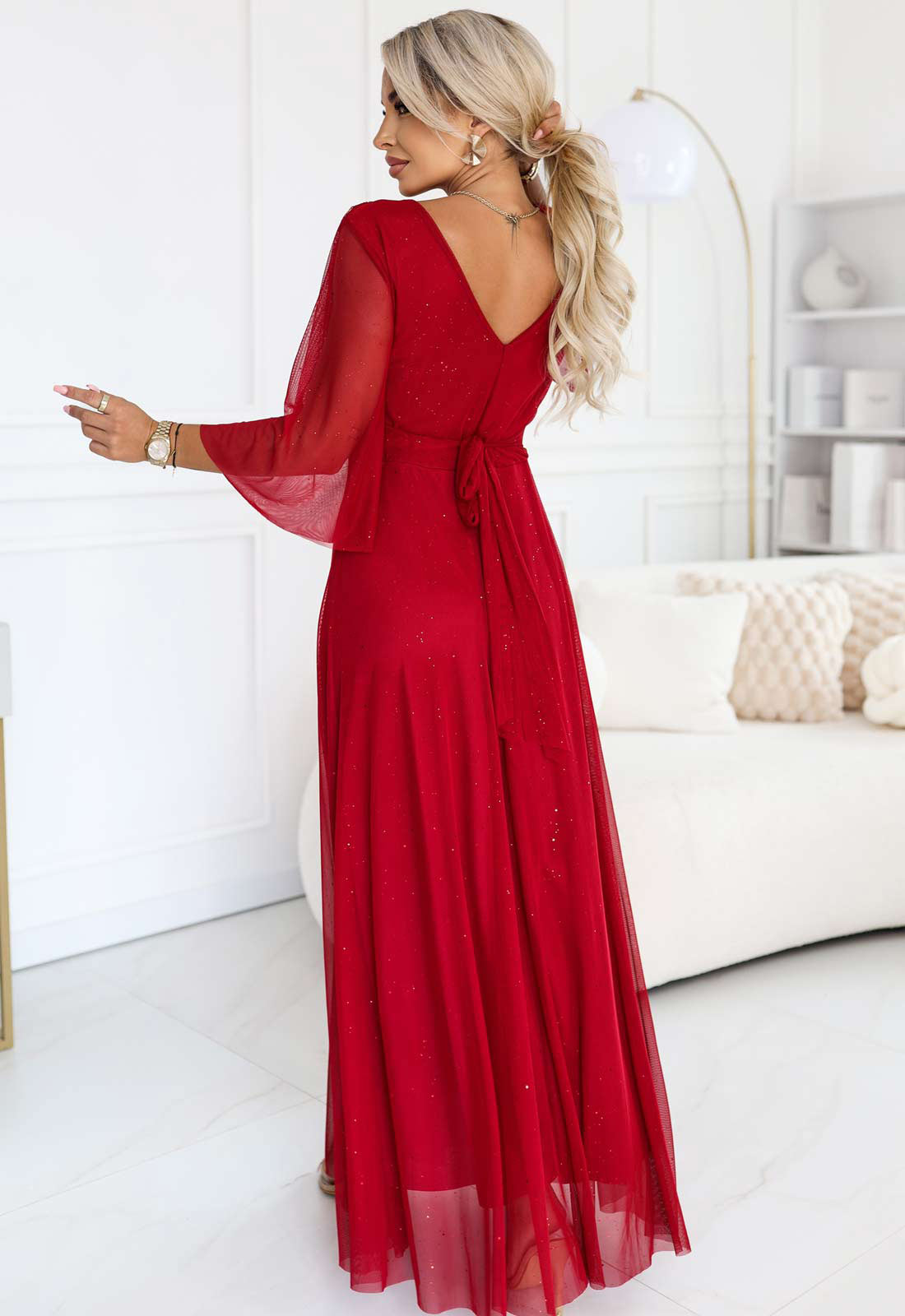 LBD Exclusive Red Solenne Maxi Dress