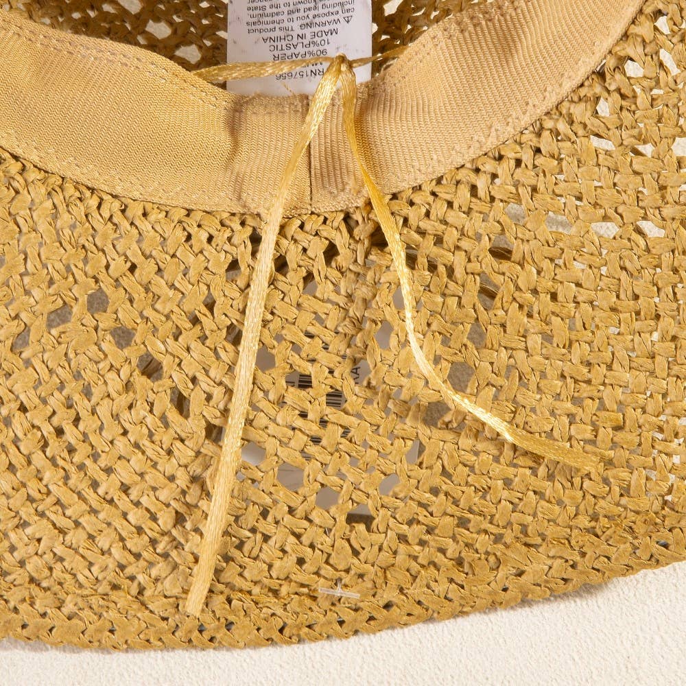 Soul Of Sita Beaded Strap Straw Cowboy Hat: Iv