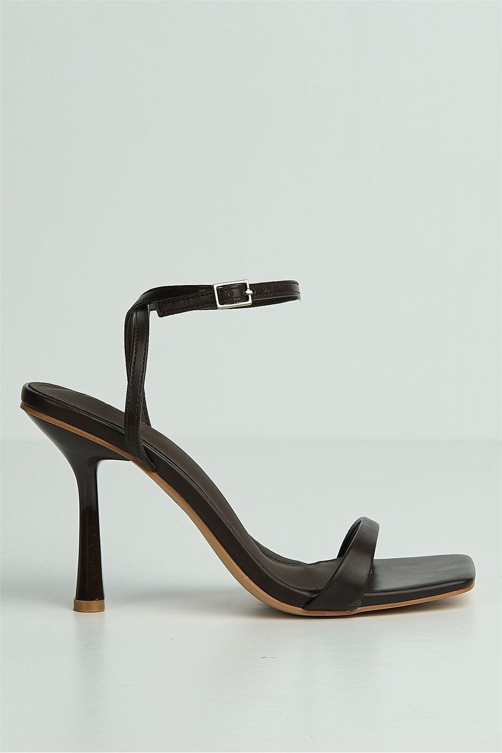 Miss Diva Brown Zaliyah Thin Strap Band Anklestrap Heels