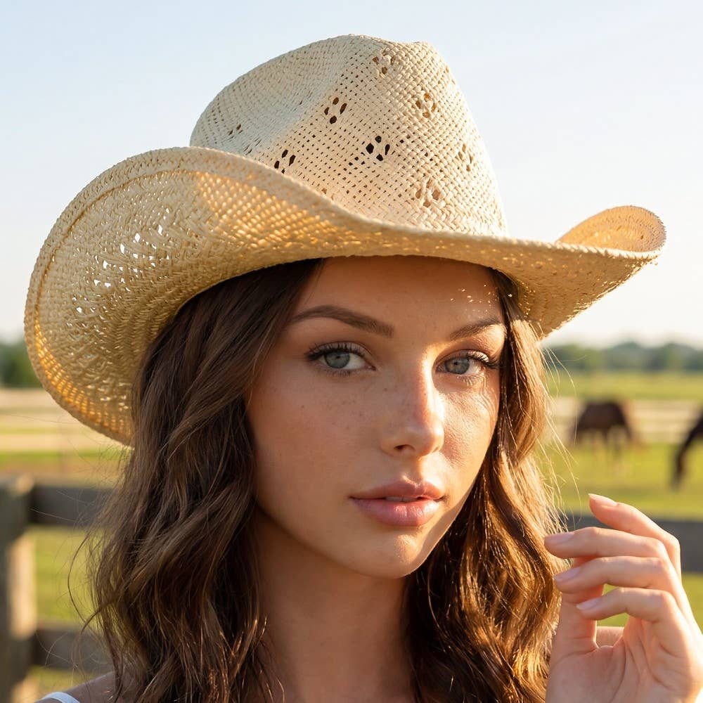 Soul Of Sita Weave Summer Straw Cowboy Hat: Ka