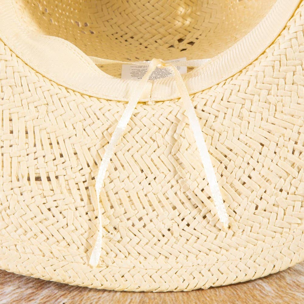 Weave Summer Straw Cowboy Hat: KA