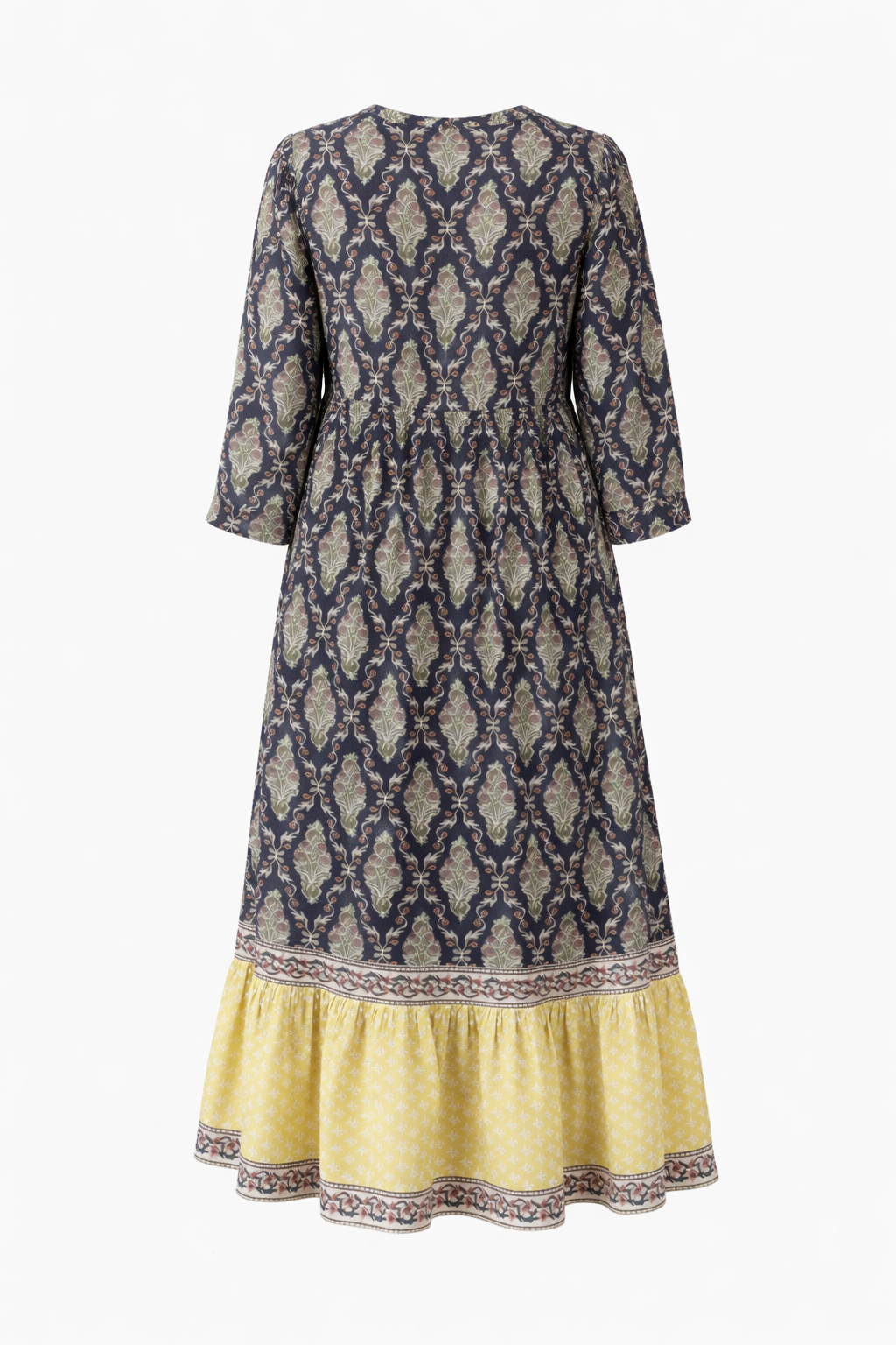 Soul Of Sita Lalita Ink Maxi Woodblock Print Dress, 100% Cotton