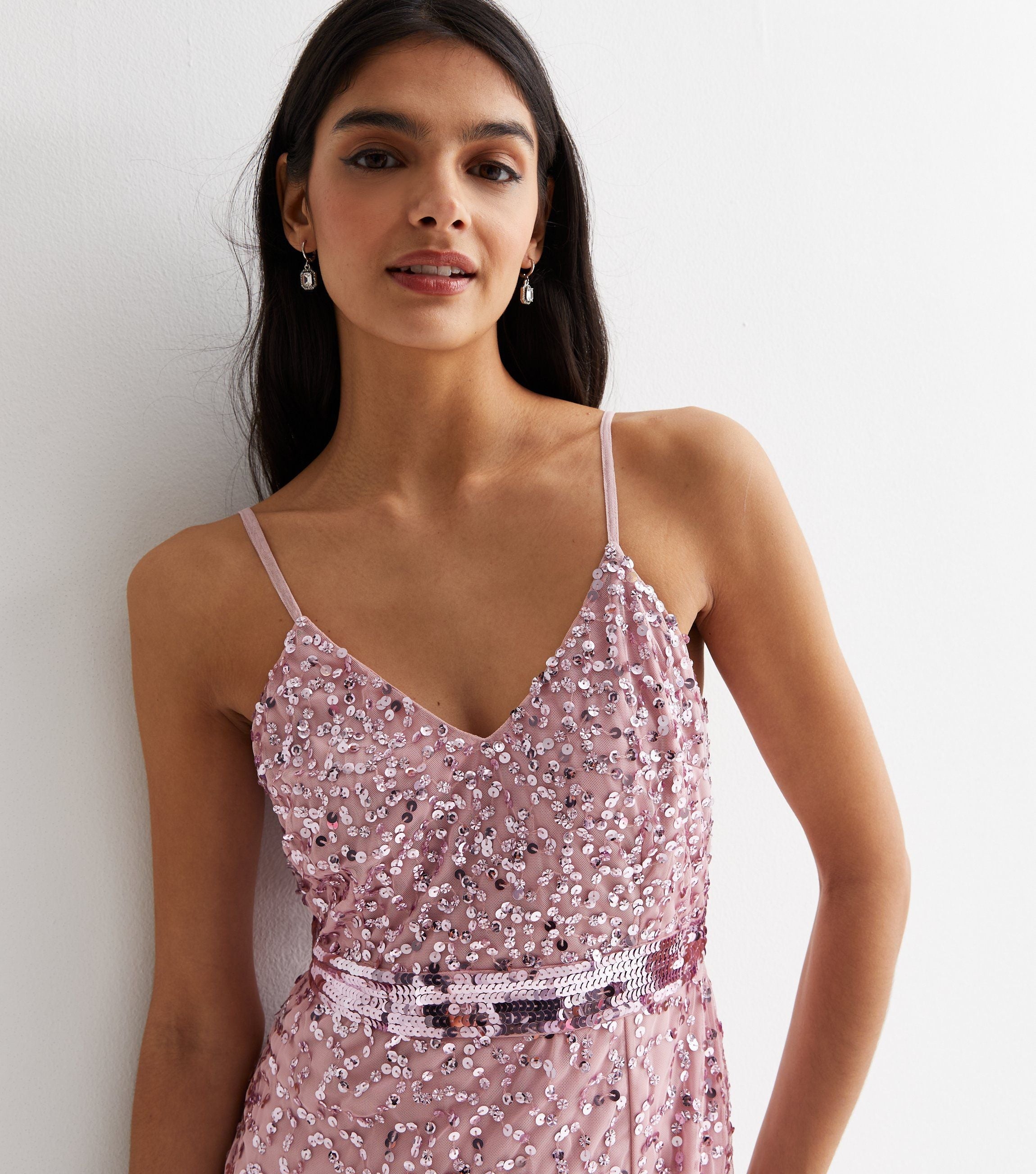Gini London Blush Embelish Strappy Maxi Dress