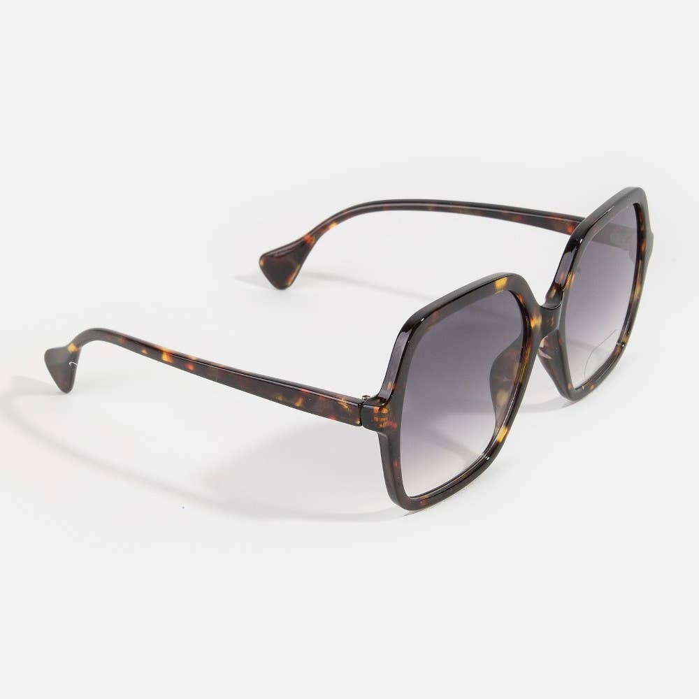 Oversized Tortoise Fashion Frame Sunglasses Set: ASSORTED