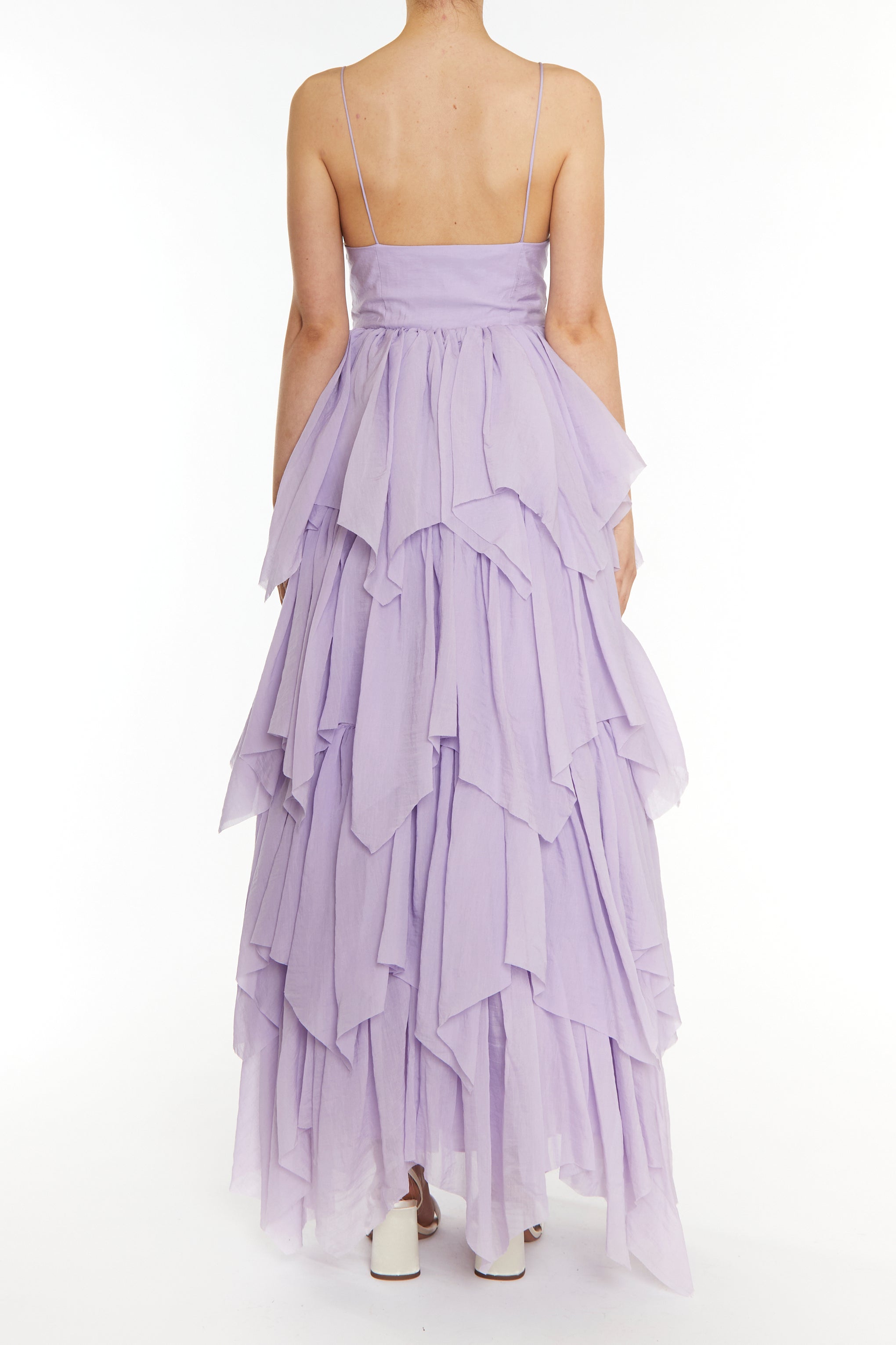 Sadie Lilac Layered Hanky-Hem Tulle Maxi Dress-image-2