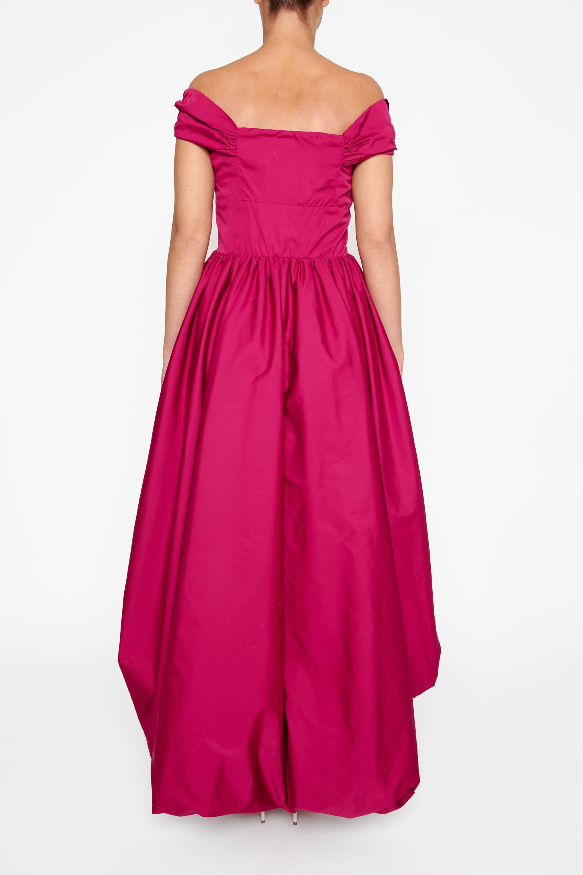 Dora Mulberry Bardot Waterfall Maxi Dress-image-2