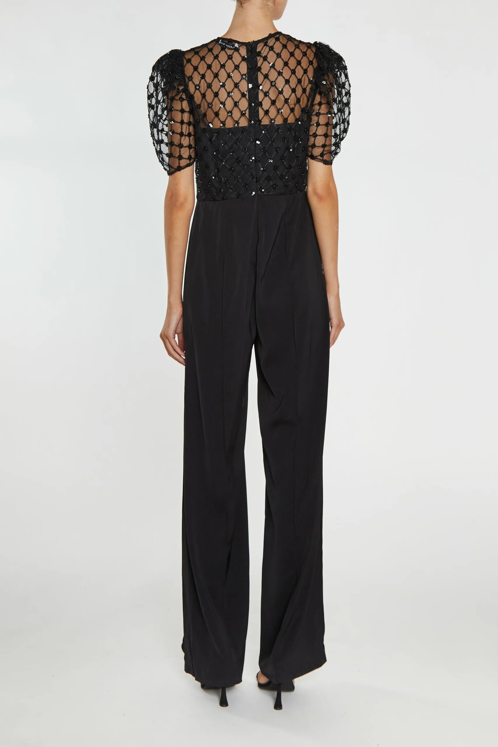 True Decadence Mara Black Puff Sleeve Jumpsuit