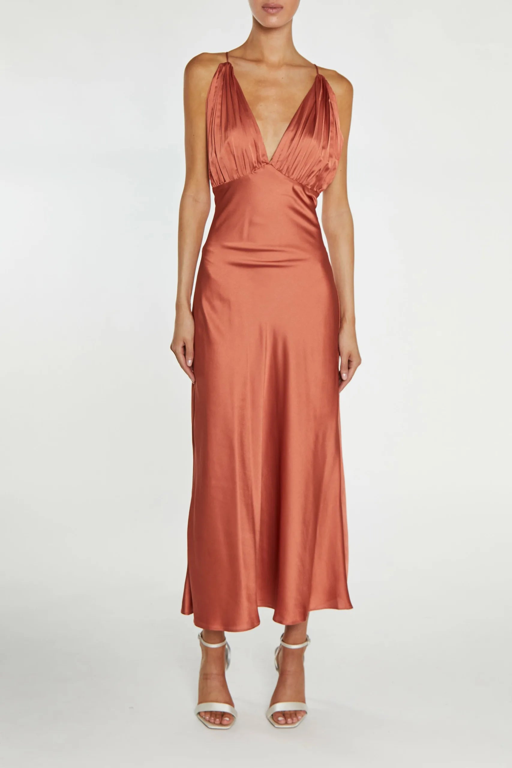 True Decadence Coral Marylin Satin Dress