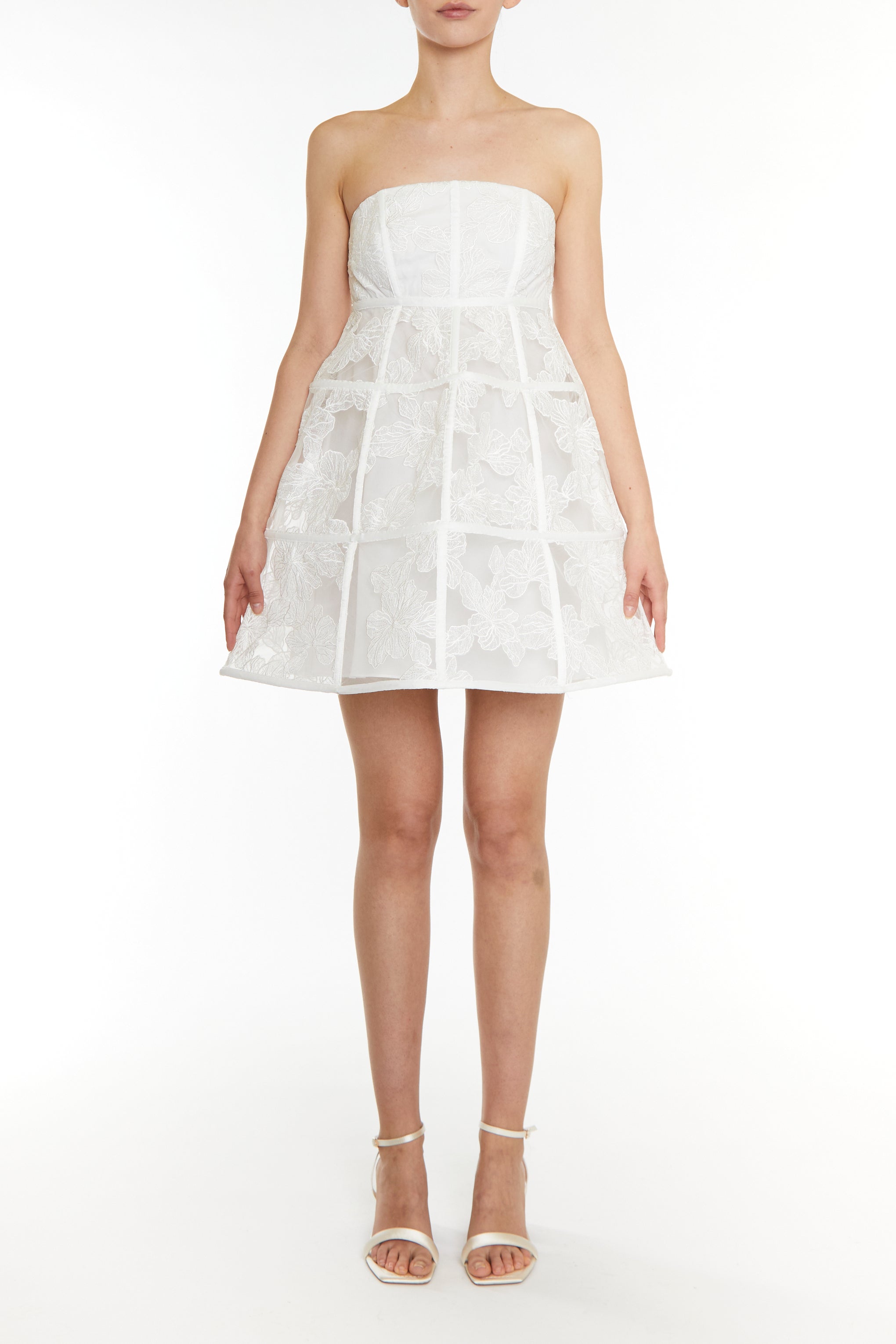 Micah White Bandeau Cage Mini Dress-image-1