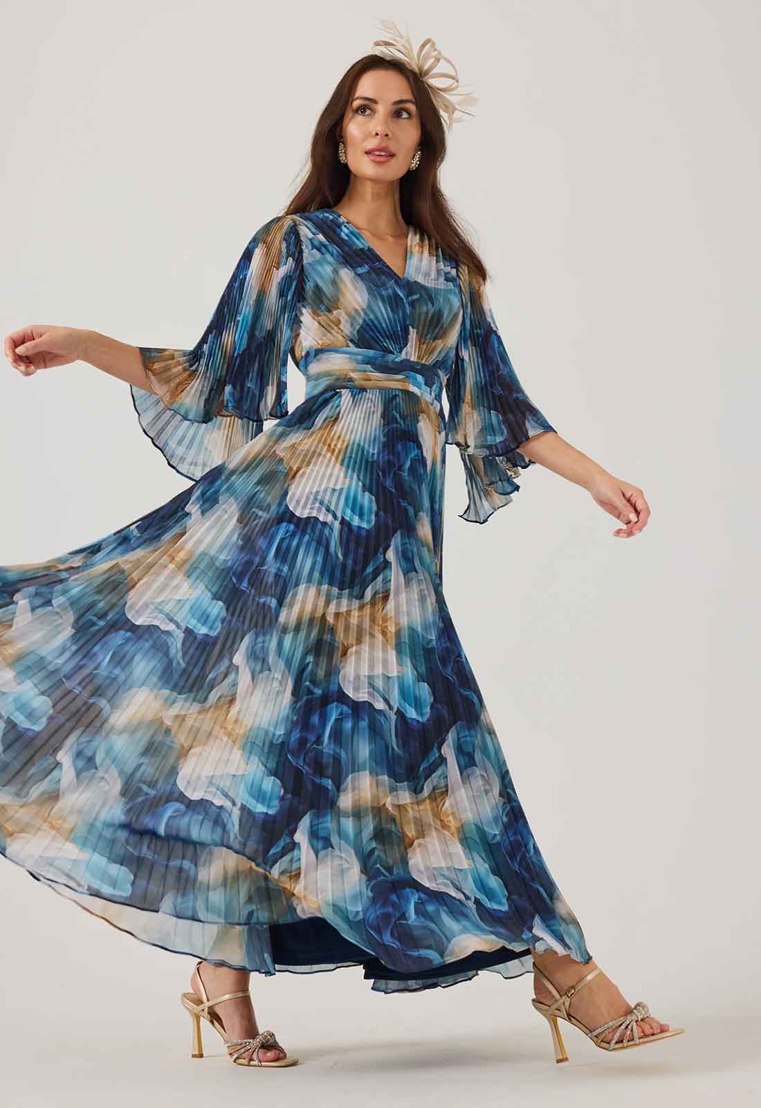 Samantha Jane Blue Print Alice Cocktail Dress