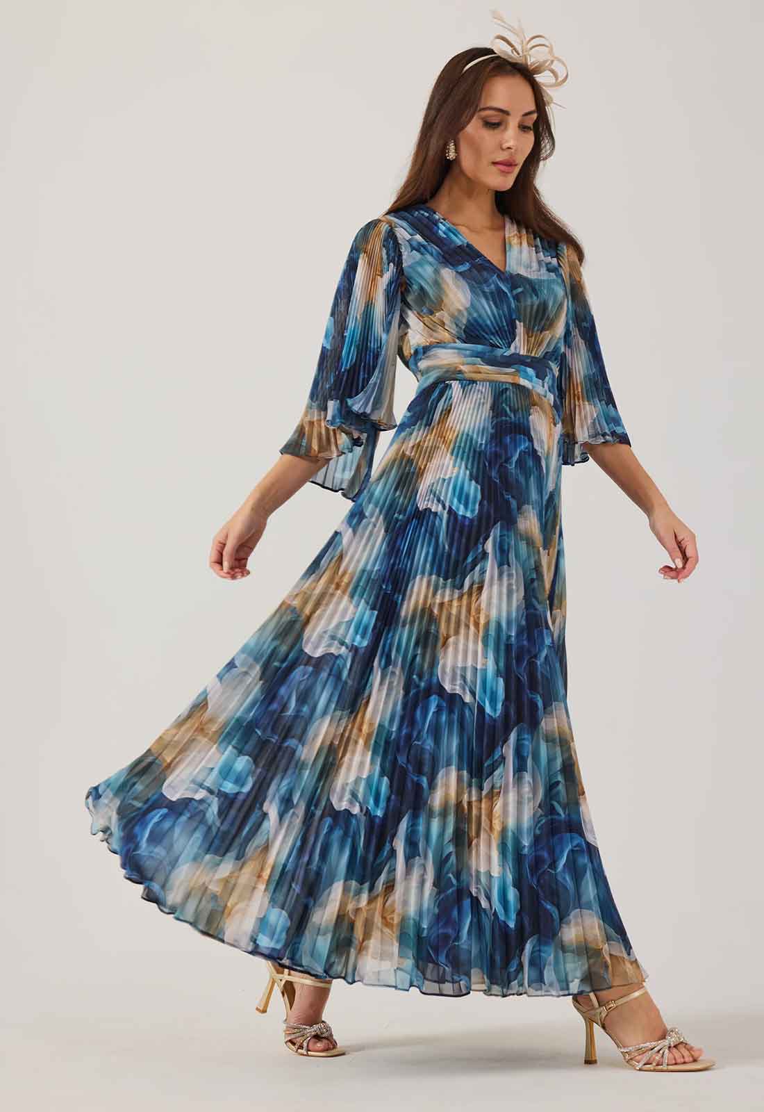 Samantha Jane Blue Print Alice Cocktail Dress