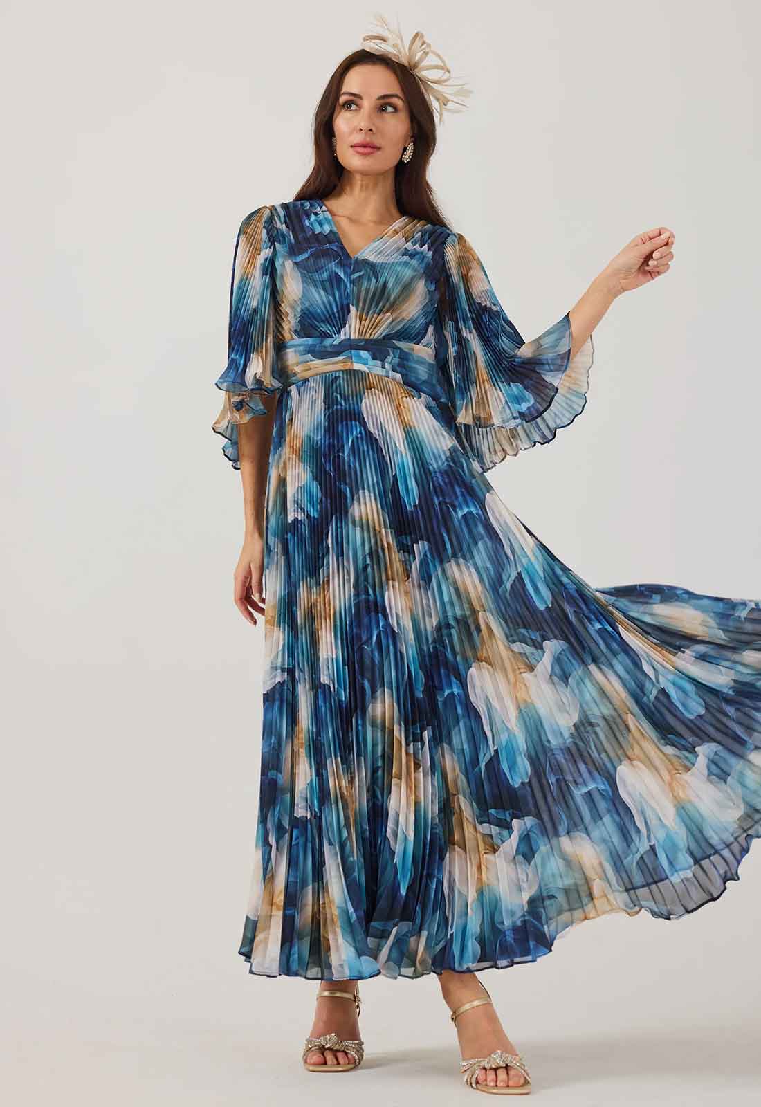 Samantha Jane Blue Print Alice Cocktail Dress