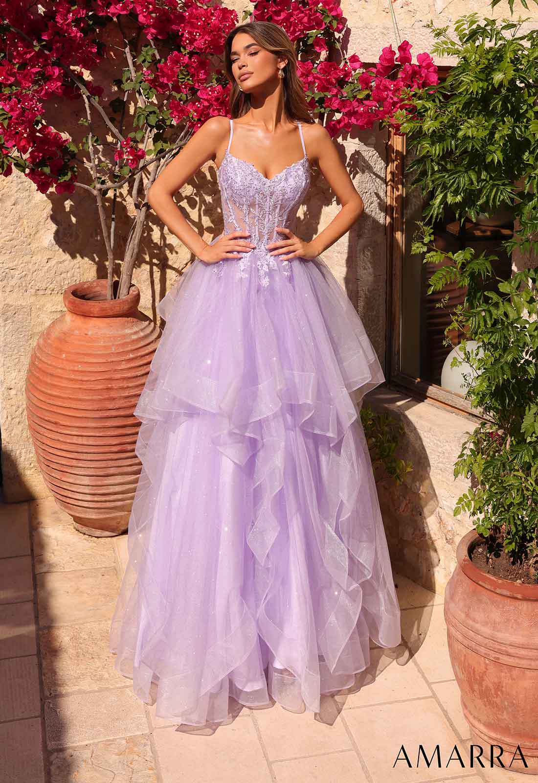lilac ball gown