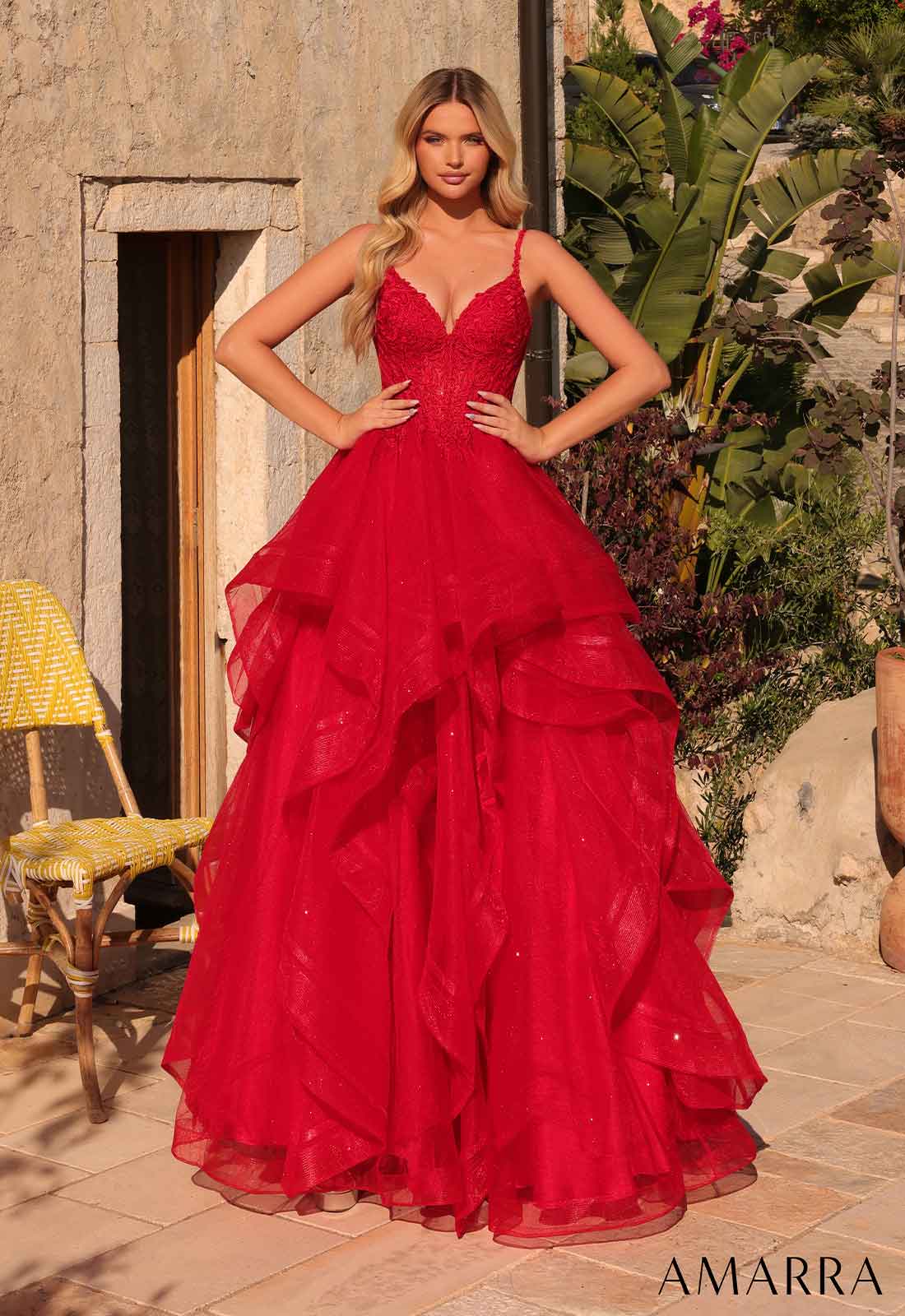red prom dress
