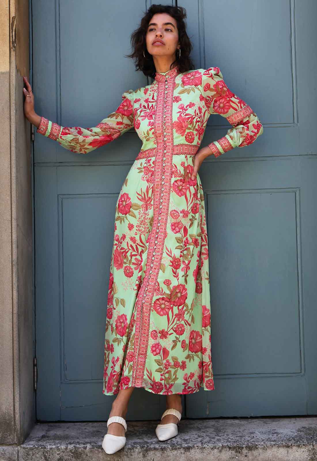 Raishma Studio Green Aspen Print Dress