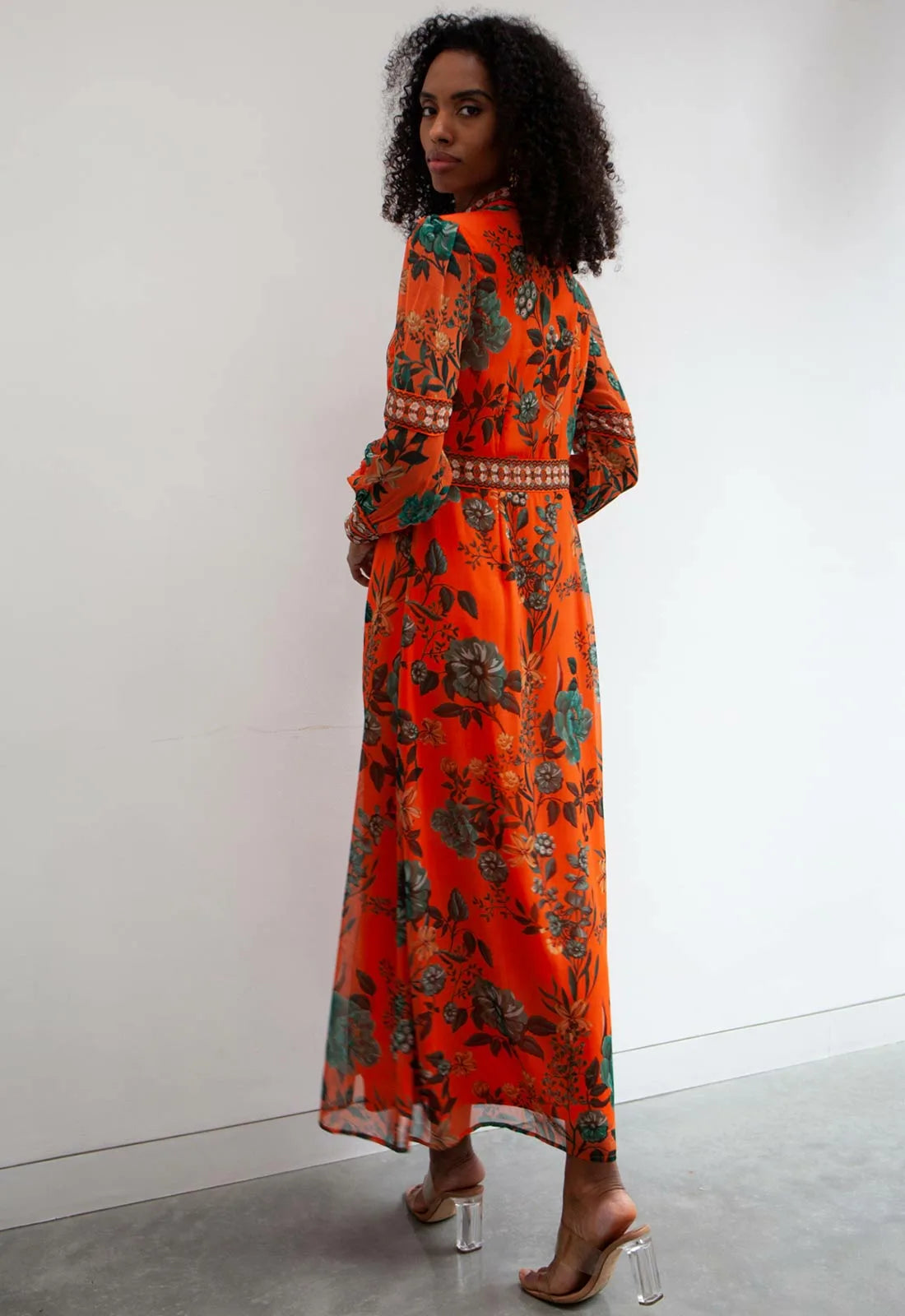 Raishma Studio Orange Aspen Floral Maxi Dress
