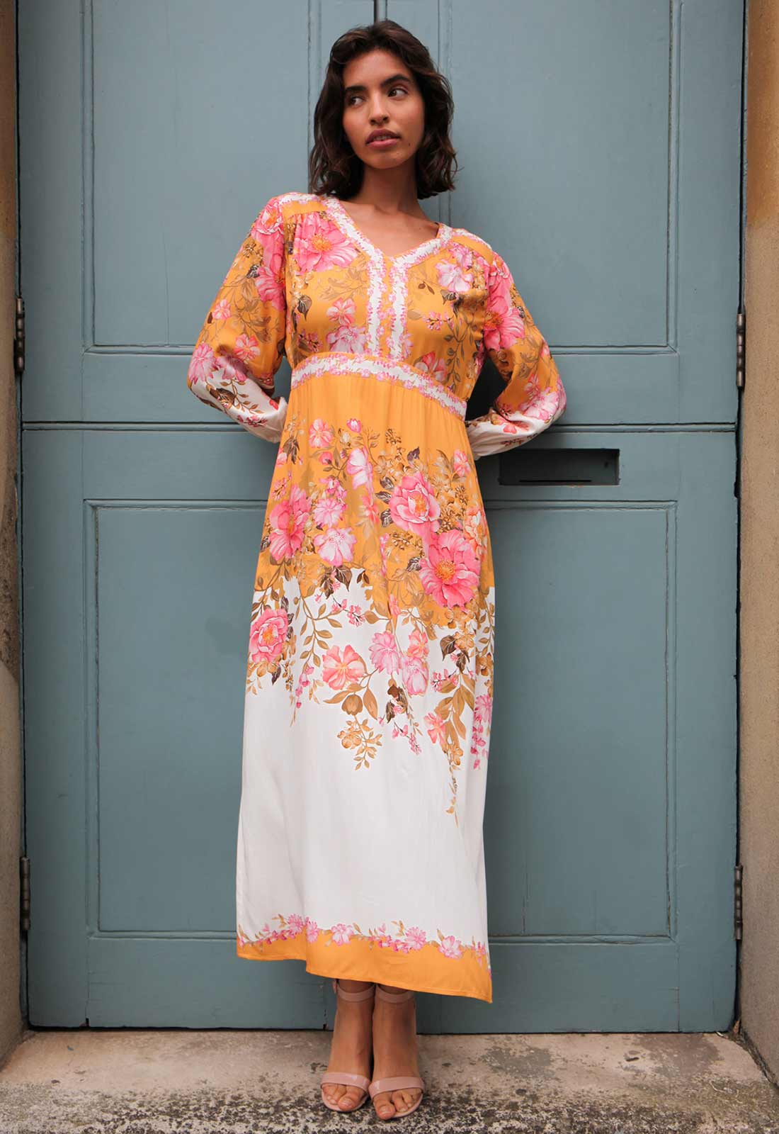 Raishma Studio Orange Aurelia Print Dress
