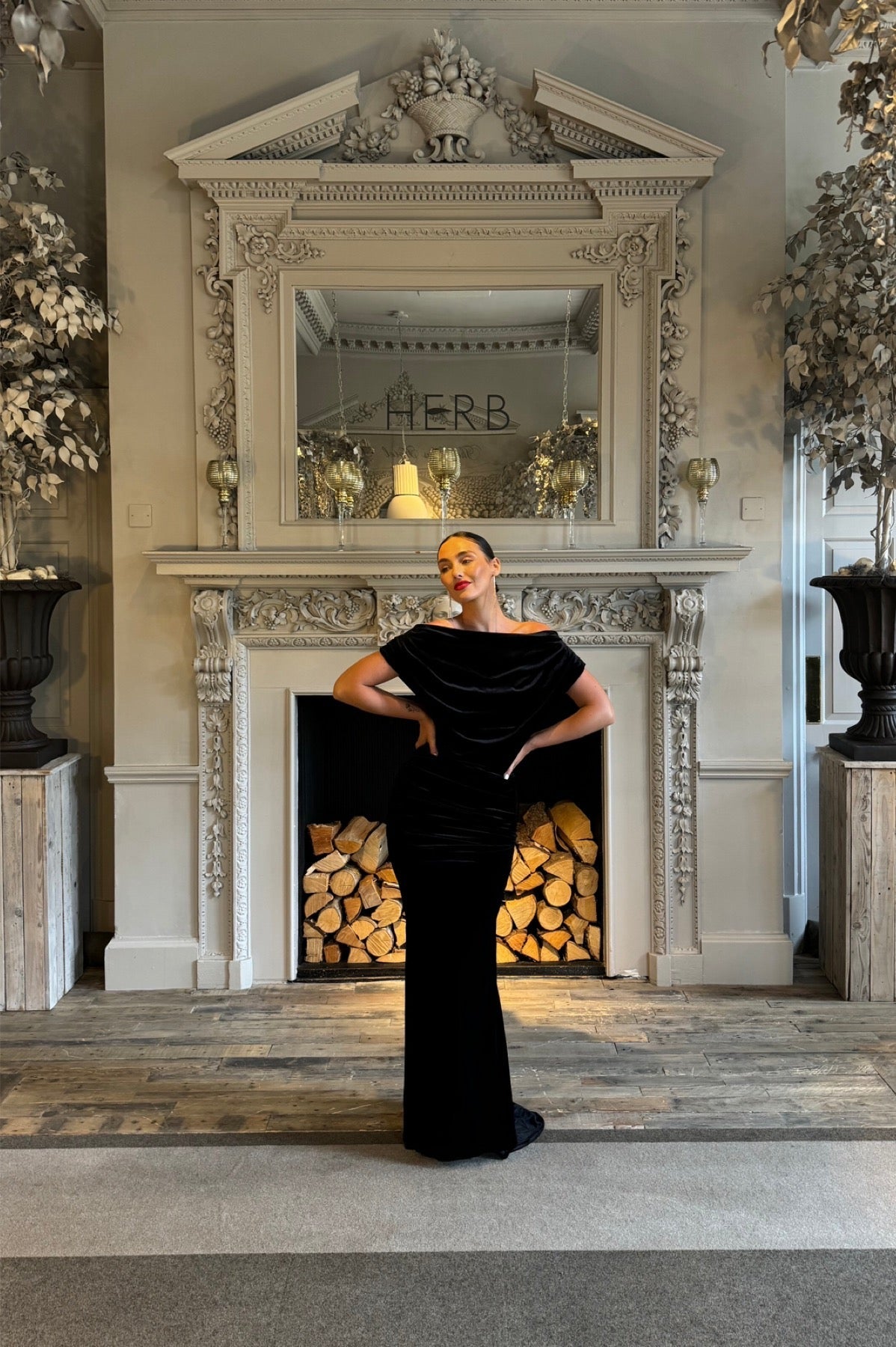 Atom Label Black Platinum Maxi Gown