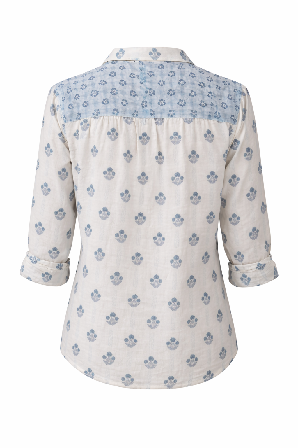 Soul Of Sita Western Style Woodblock Printed Cotton Voile Shirt