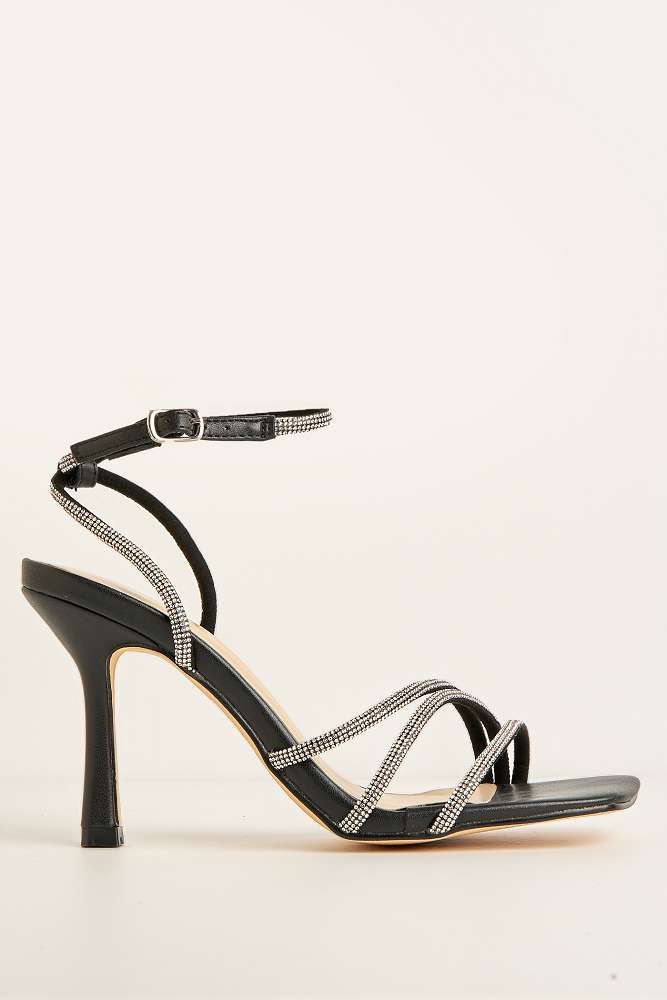 Miss Diva Black Camina Sandals