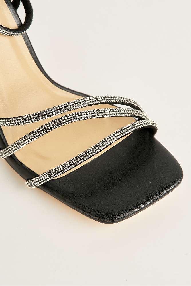 Miss Diva Black Camina Sandals