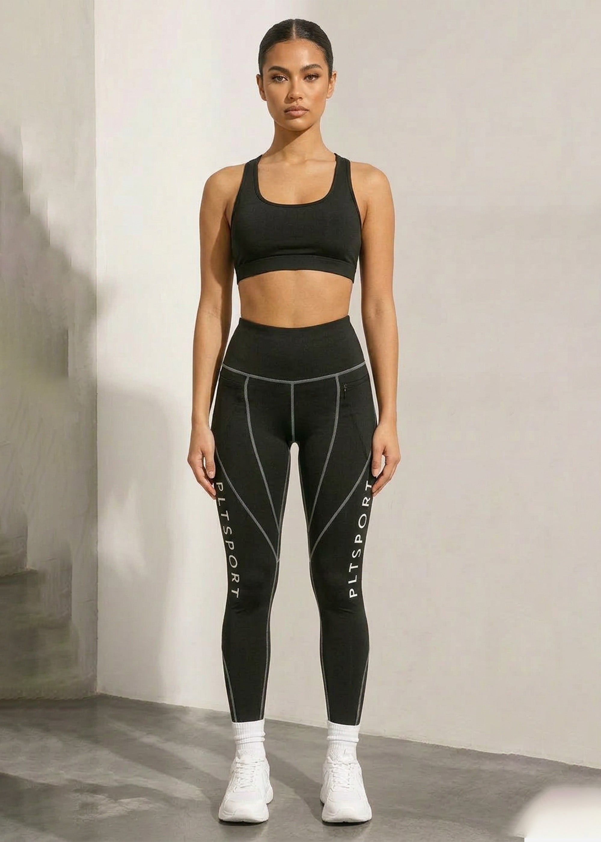 Gini London Black Faux Leather Straight Trousers