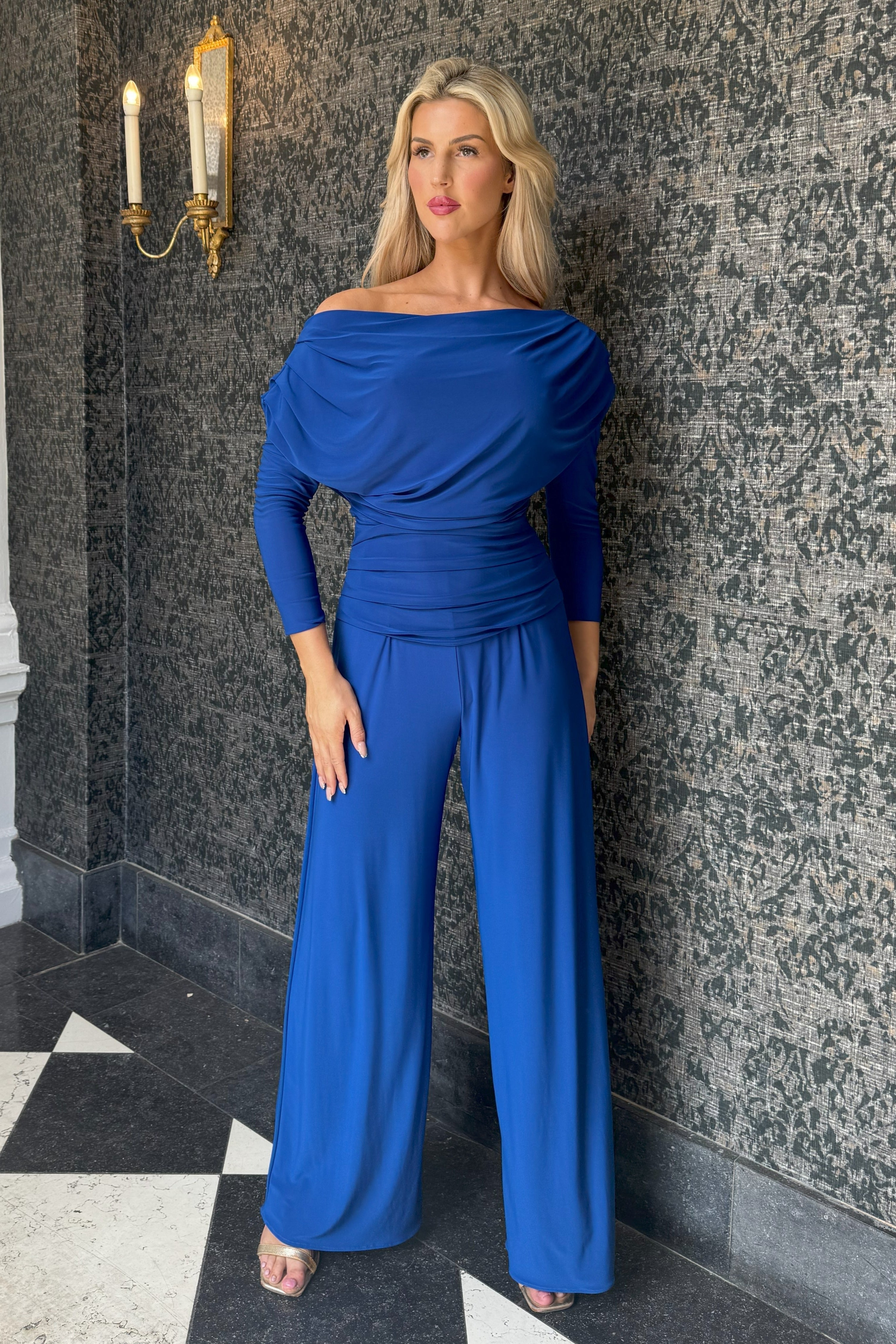 Atom Label Cobalt Ss26 Carbon Jumpsuit With Sleeve